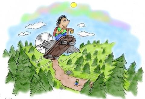 Chisel flying on skateboard